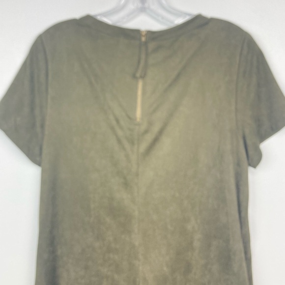 LOVE RICHE Vegan Suede Western Shift Dress with Pockets in Moss Green - Size S - Picture 6 of 10